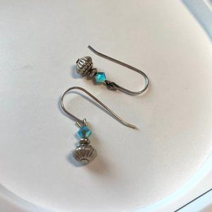 Turquoise Swarovski Crystal Earring, S. Silver